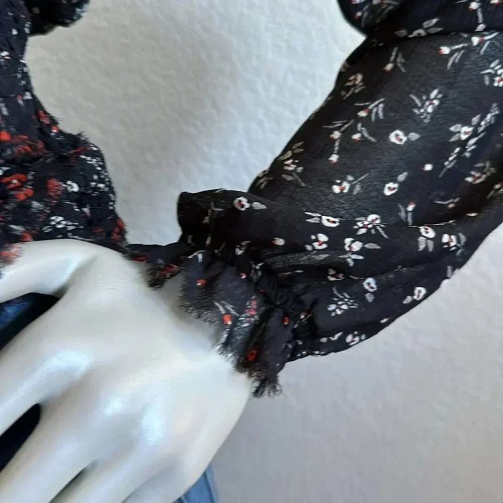 Free People Printed Lolita Top In Black Combo